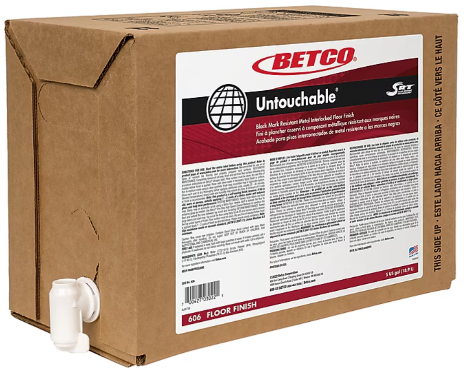 High Gloss Floor Finish 5 Gallon - Betco Untouchable with SRT Black Mark Resistant