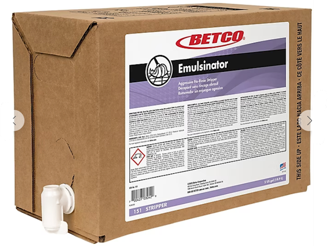 Betco Emulsinator Floor Stripper 5 Gallon BIB 2 Pack Sassafras 151B500