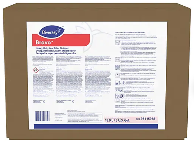 Heavy Duty Floor Stripper 5 Gallon BIB - Diversey Bravo Low Odor
