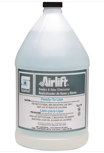 Spartan Odor & Smoke Eliminator - Air Neutralizer - Airlift By Spartan - Floral Scent - 1 Gallon - 4/Ct
