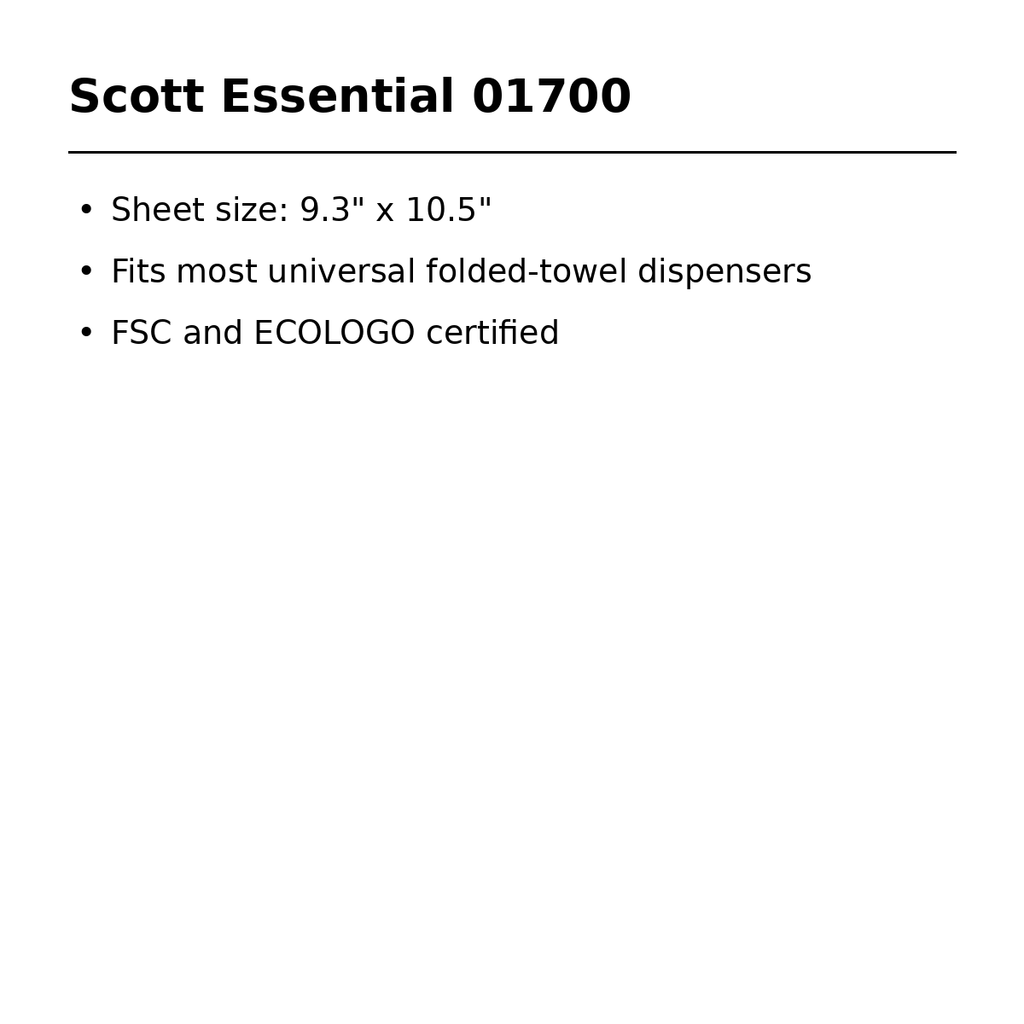 Scott Essential 01700 product specifications
