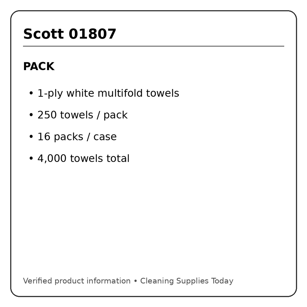 Scott 01807 pack quantity information