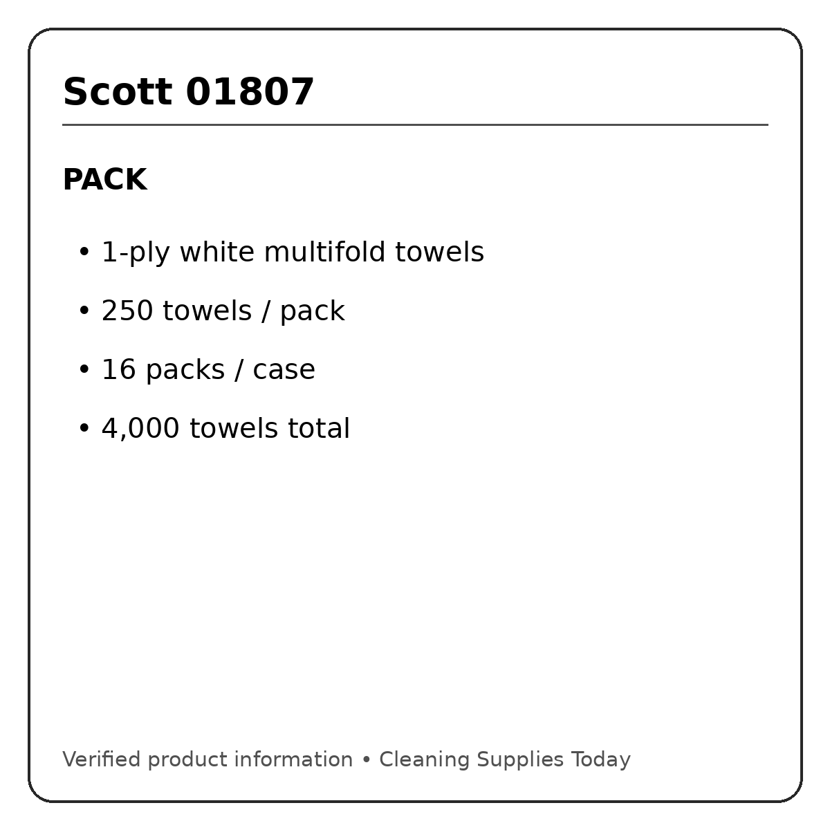 Scott 01807 pack quantity information