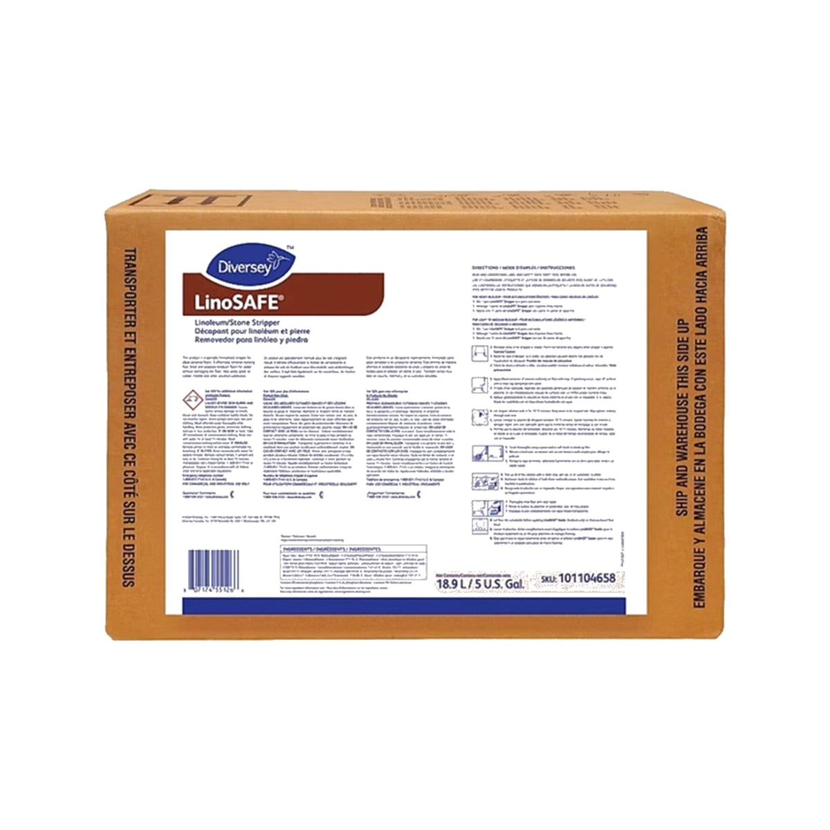 Diversey LinoSAFE Floor Stripper 5 Gallon – MPN 101104658 product on white background