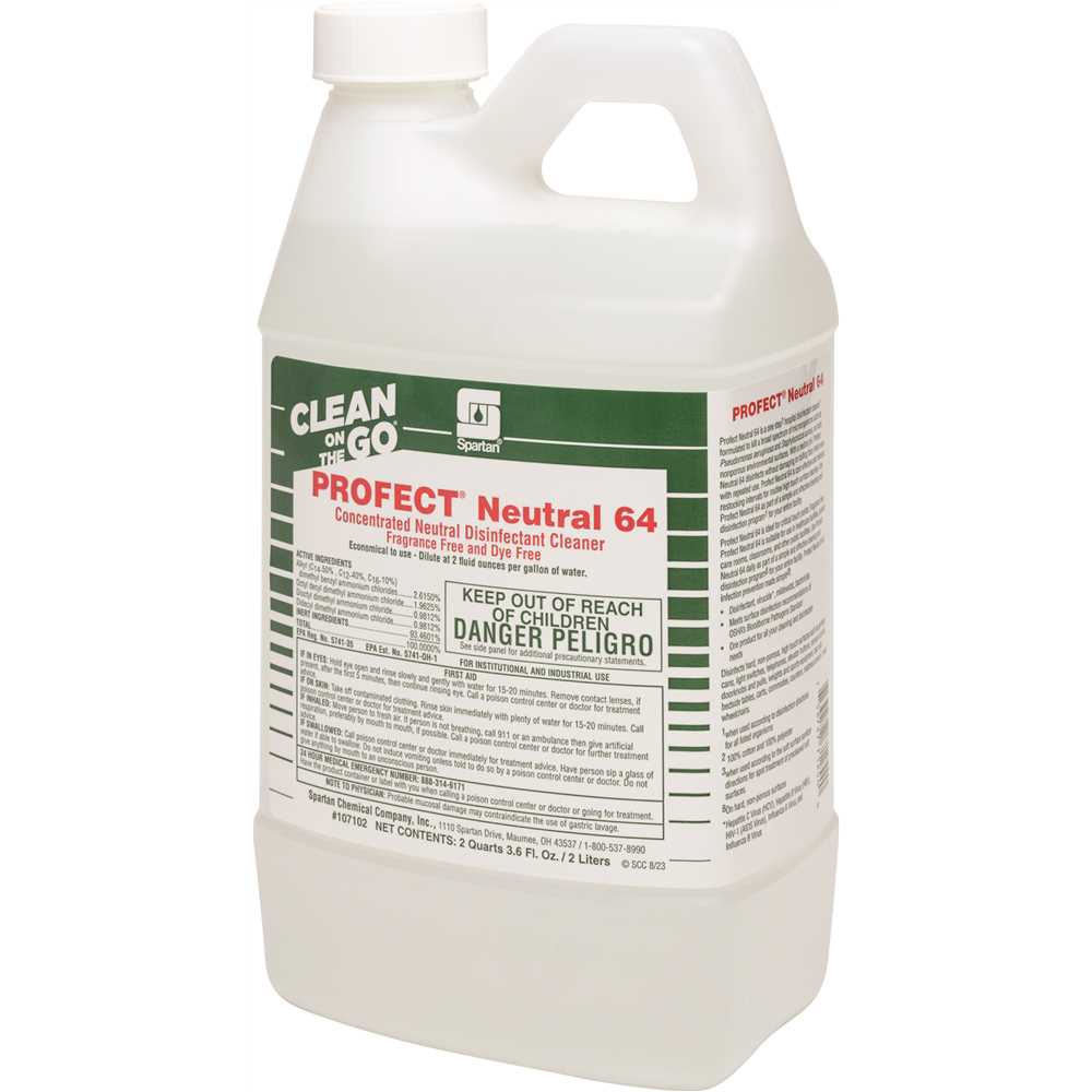 Spartan Profect Neutral 64 Disinfectant, 2 L, 4/Case
