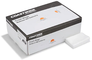 Coastwide Professional Clear Light-Duty Trash Liners – 12-16 Gallon Case of 1000