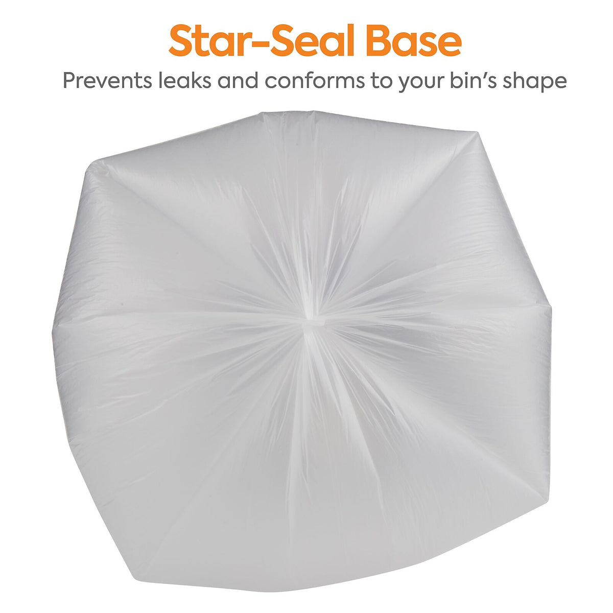 Coastwide Professional 30 Gallon Natural Trash Bags, 8 micron, 500/Case – CW57407 — star-seal base