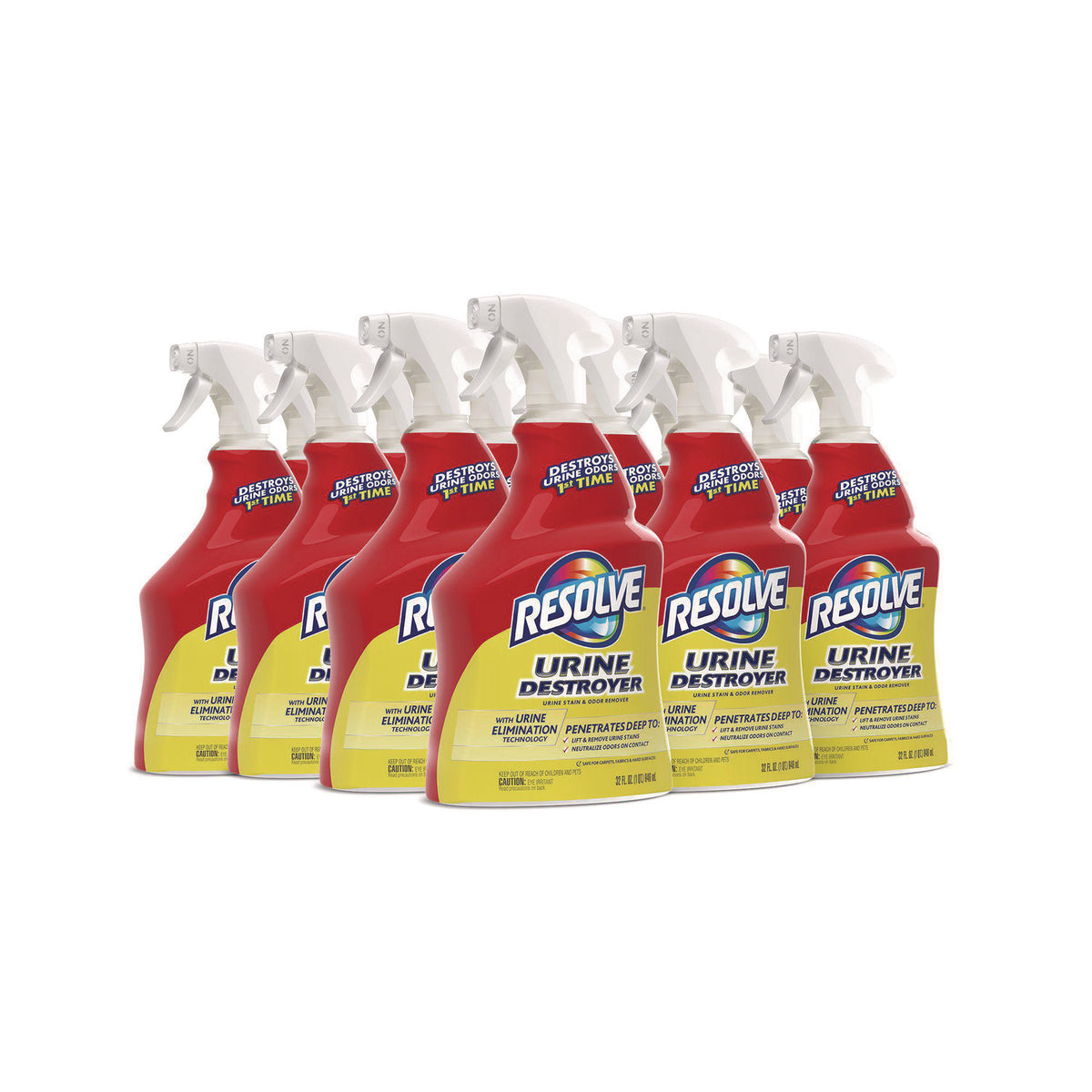 Resolve Urine Destroyer Citrus 32 fl oz — carton photo showing six bottles; bundle contains six bottles