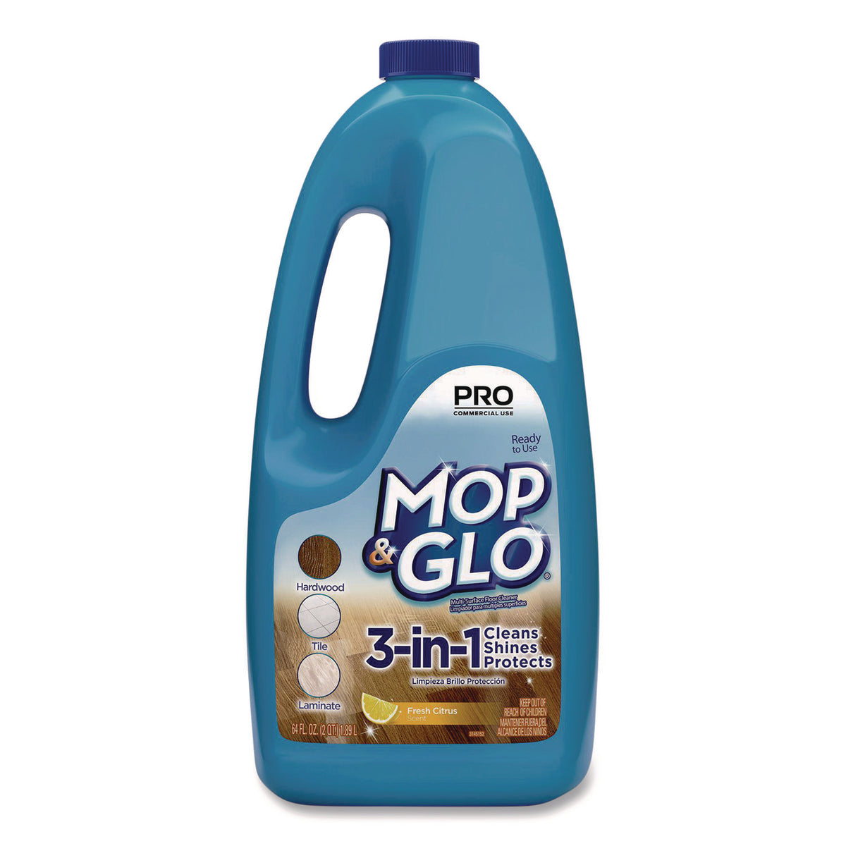 Mop & Glo Triple Action Floor Shine Cleaner, fresh citrus, 64-fl-oz bottle