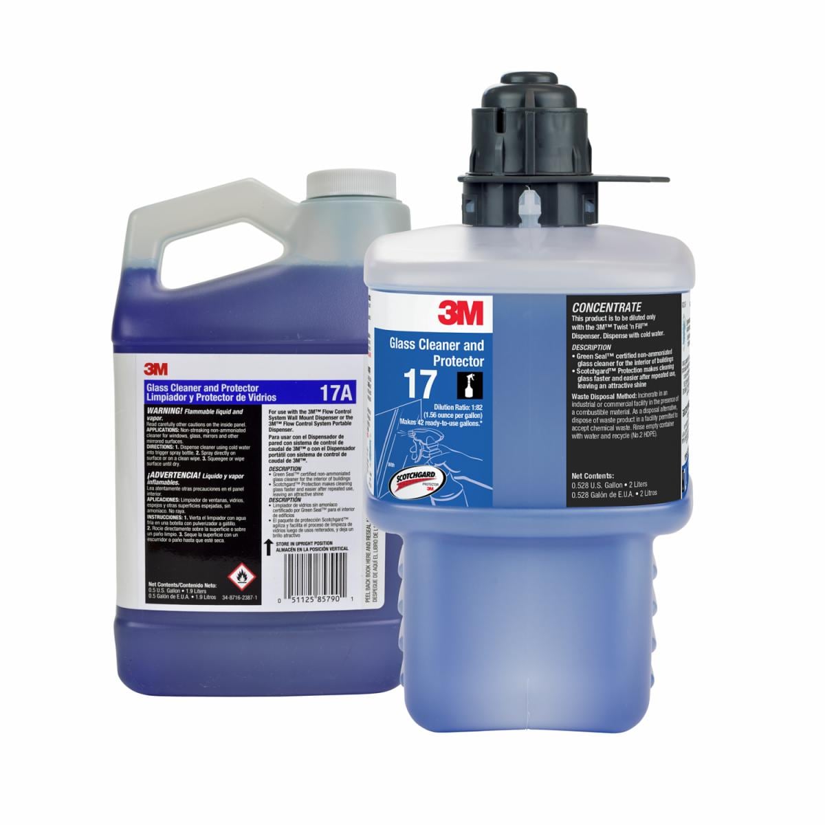 3M Glass Cleaner & Protector with Scotchgard Concentrate, 2 L, 4/Case – MPN 17A