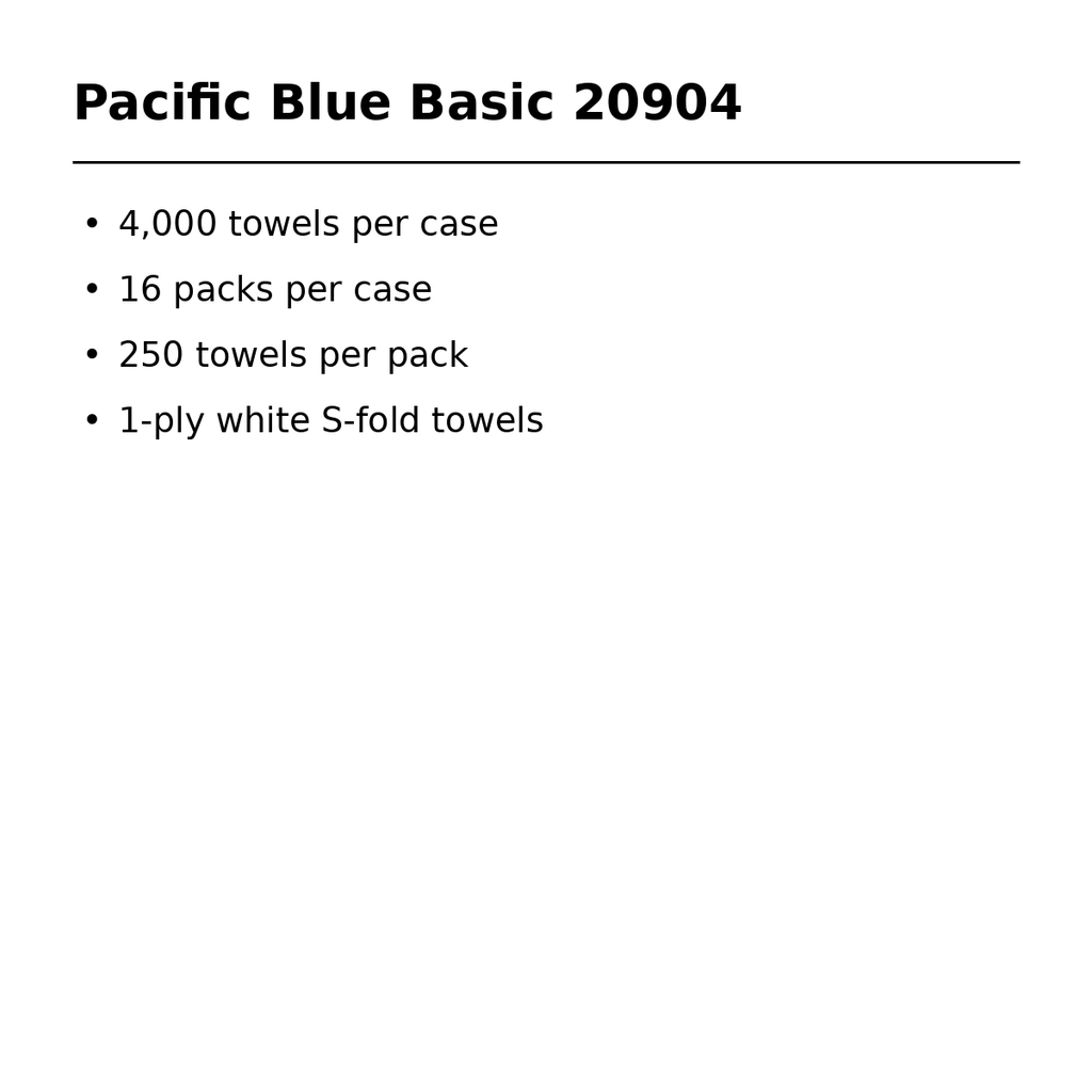 Pacific Blue Basic 20904 pack and case quantity details