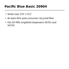 Pacific Blue Basic 20904 product specifications