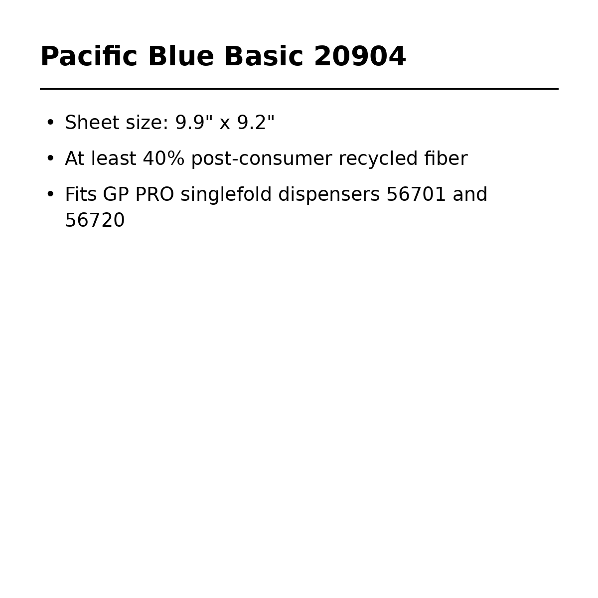 Pacific Blue Basic 20904 product specifications