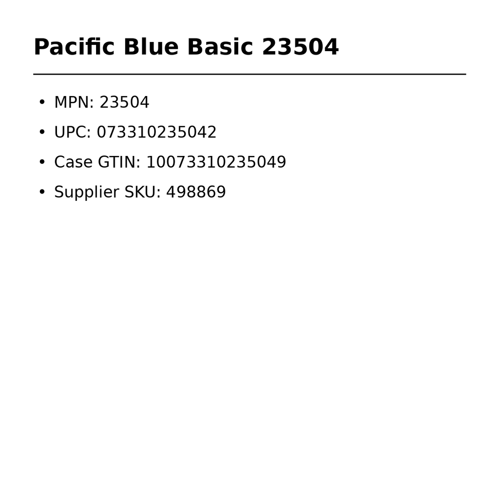 Pacific Blue Basic 23504 MPN UPC and case GTIN
