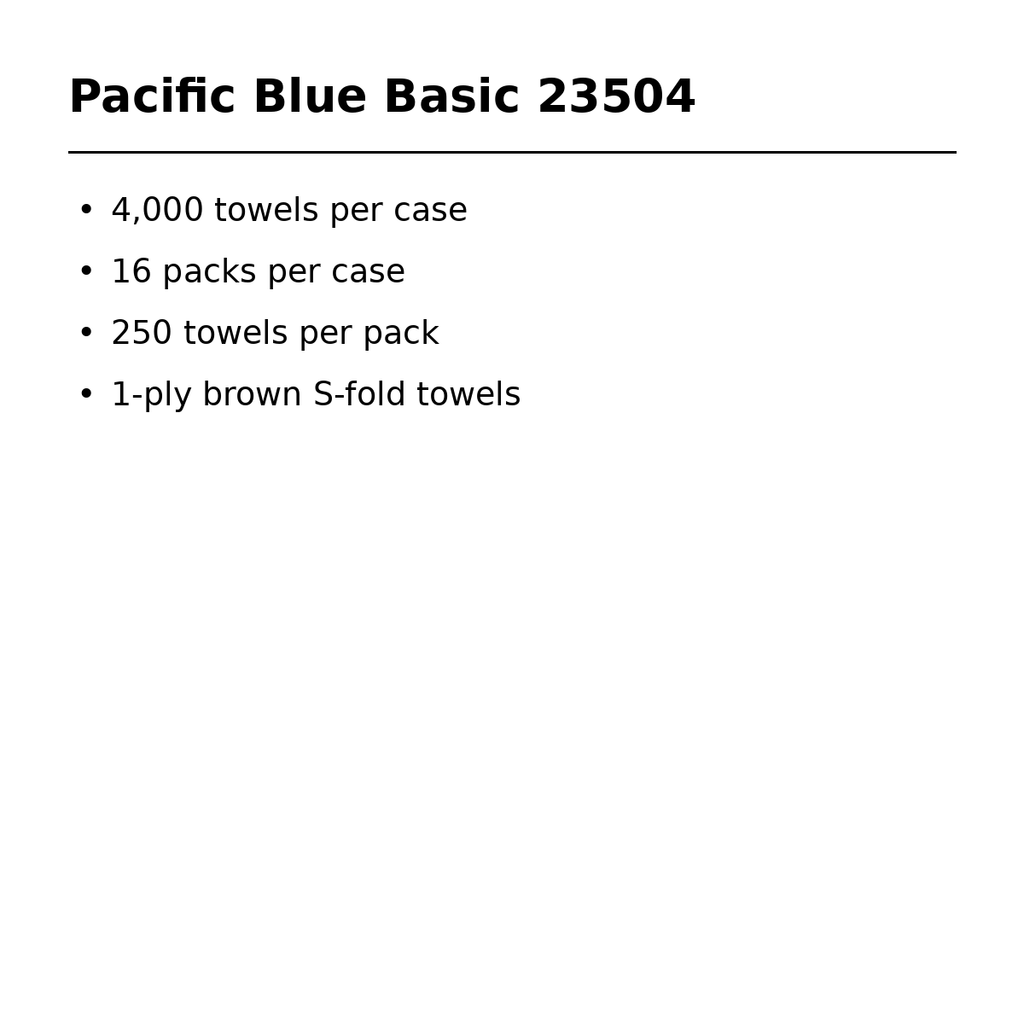 Pacific Blue Basic 23504 pack and case quantity details