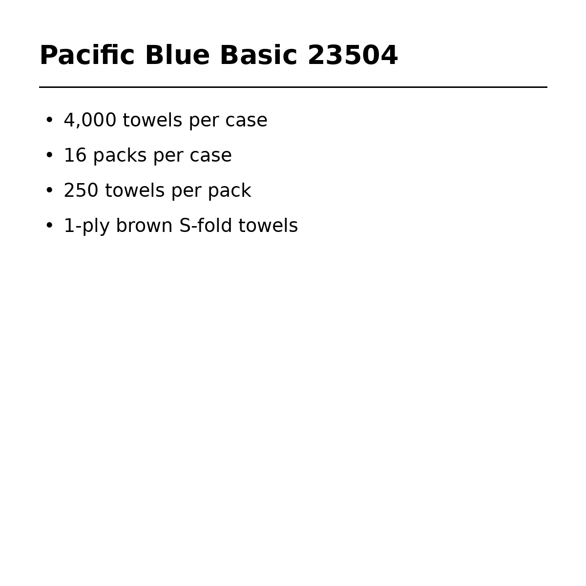 Pacific Blue Basic 23504 pack and case quantity details