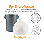 Coastwide Professional 50–56 Gallon Clear Trash Bags, 1.1 Mil, 100/Case – CW57393 — receptacle fit and waste suitability