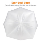 Coastwide Professional 50–56 Gallon Clear Trash Bags, 1.1 Mil, 100/Case – CW57393 — star-seal base