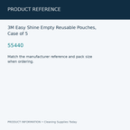 3M Easy Shine Empty Reusable Pouches, Case of 5 — product reference information card