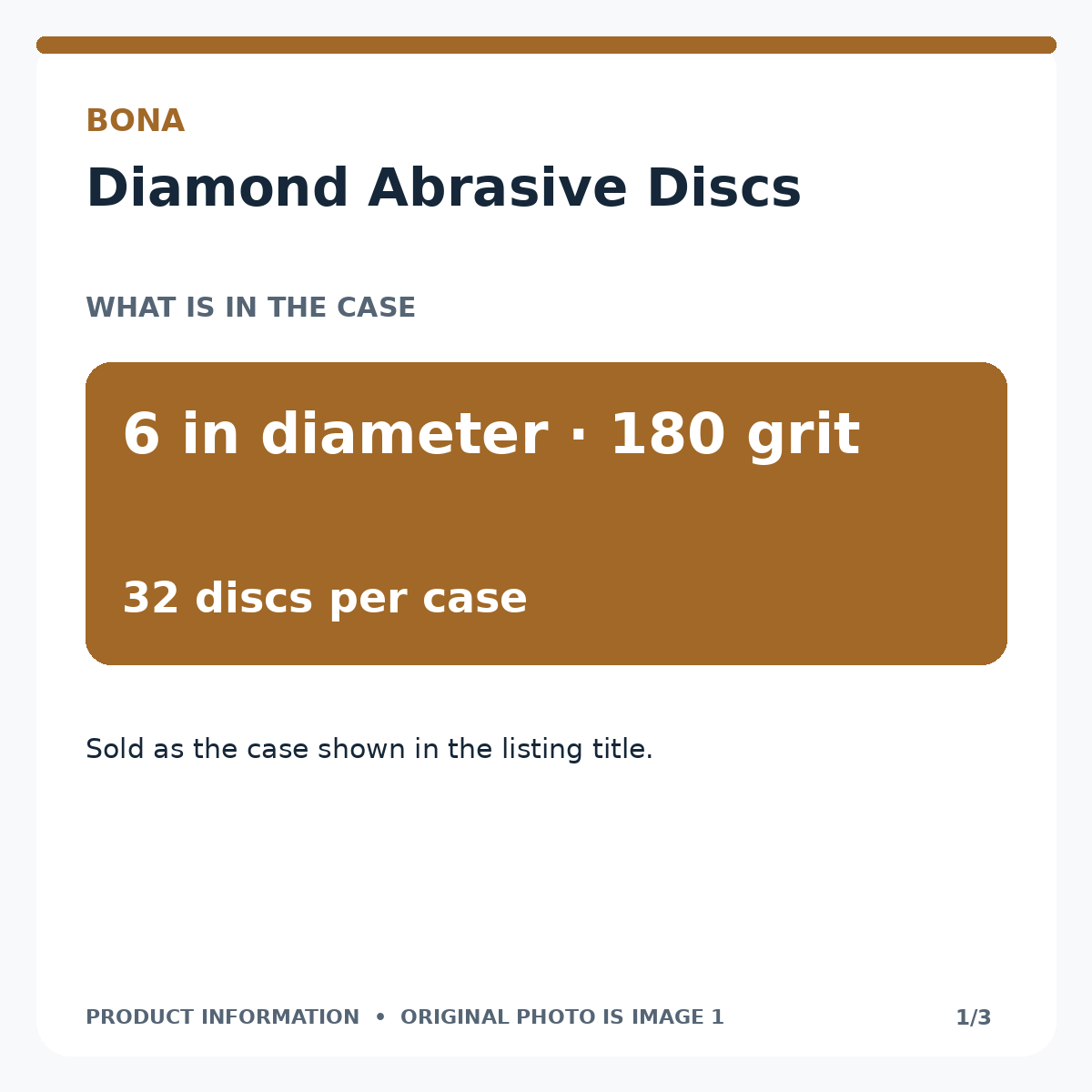 Product information graphic 1 of 3 for 24346539: selling unit and case quantity. Original product photo is image 1.