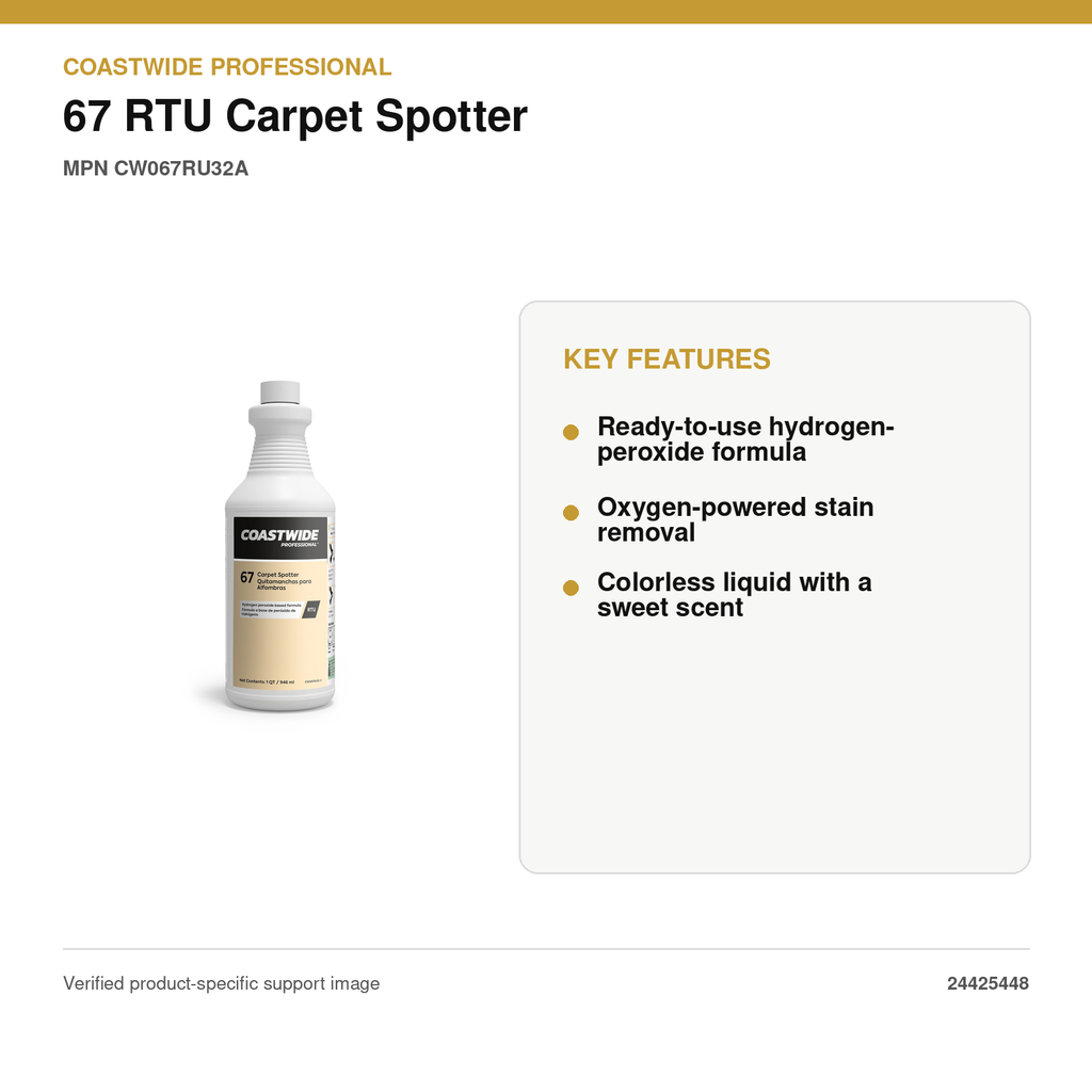 Coastwide Professional 67 RTU Carpet Spotter, 1 Qt, 6/Case – MPN CW067RU32A – key features
