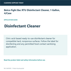 Betco Fight Bac RTU Disinfectant Cleaner, 1 Gallon, 4/Case — application information guide