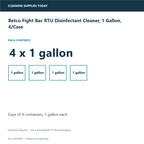 Betco Fight Bac RTU Disinfectant Cleaner, 1 Gallon, 4/Case — pack information guide