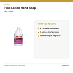 Betco Pink Lotion Hand Soap, Clean Bouquet, 1 Gal, 4/Case – MPN 1120400 – package quantity and what you receive