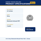 Diversey Twister Intellipad 13 inch grey floor pad specifications, MPN DD1229105
