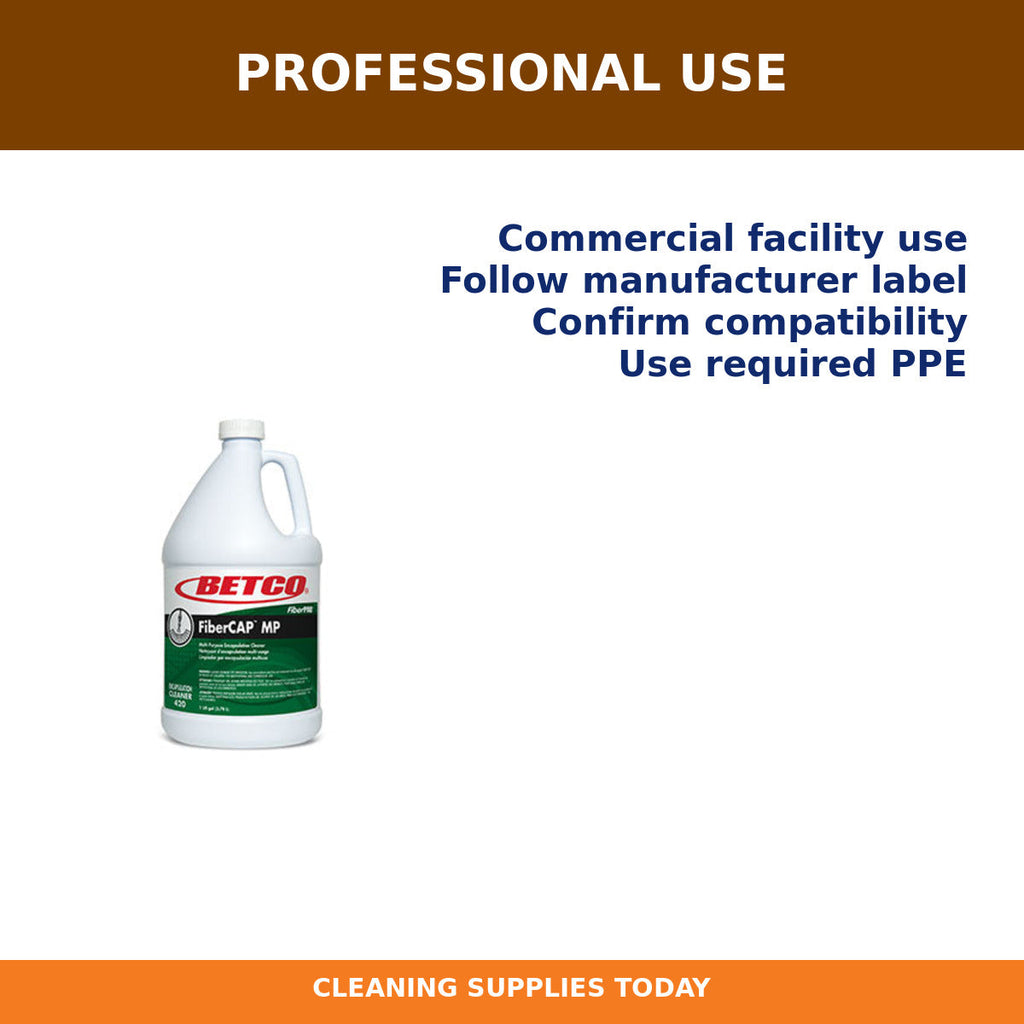 Professional-use guidance for Betco FiberCAP MP Encapsulation Carpet Cleaner, 1 Gallon, 4/Case – 4200400