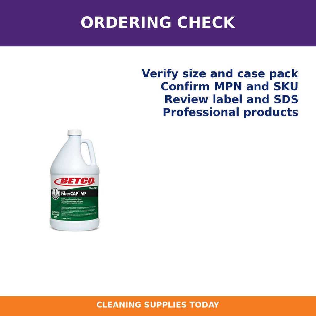 Ordering checklist for Betco FiberCAP MP Encapsulation Carpet Cleaner, 1 Gallon, 4/Case – 4200400