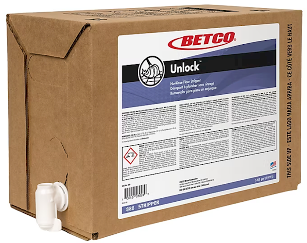 Low Odor Floor Stripper 5 Gallon - Betco Unlock Fast Acting No-Rinse Finish Remover