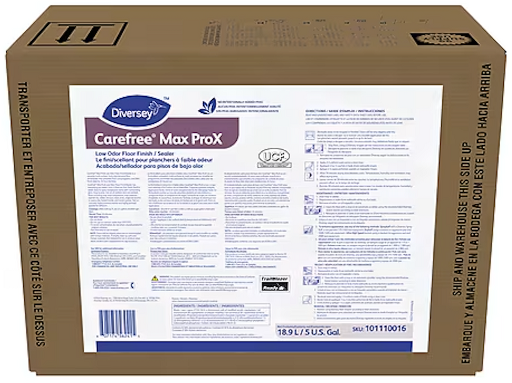 Diversey Carefree Max ProX Floor Finish, 5 Gal Bag-in-Box – 101110016