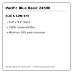 Pacific Blue Basic 24590 size and recycled-content information