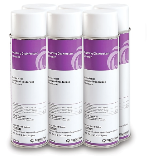 Brighton Foaming Disinfectant Cleaner 19 oz 24 Cans EPA 706-65-86226 BPR50873ACT