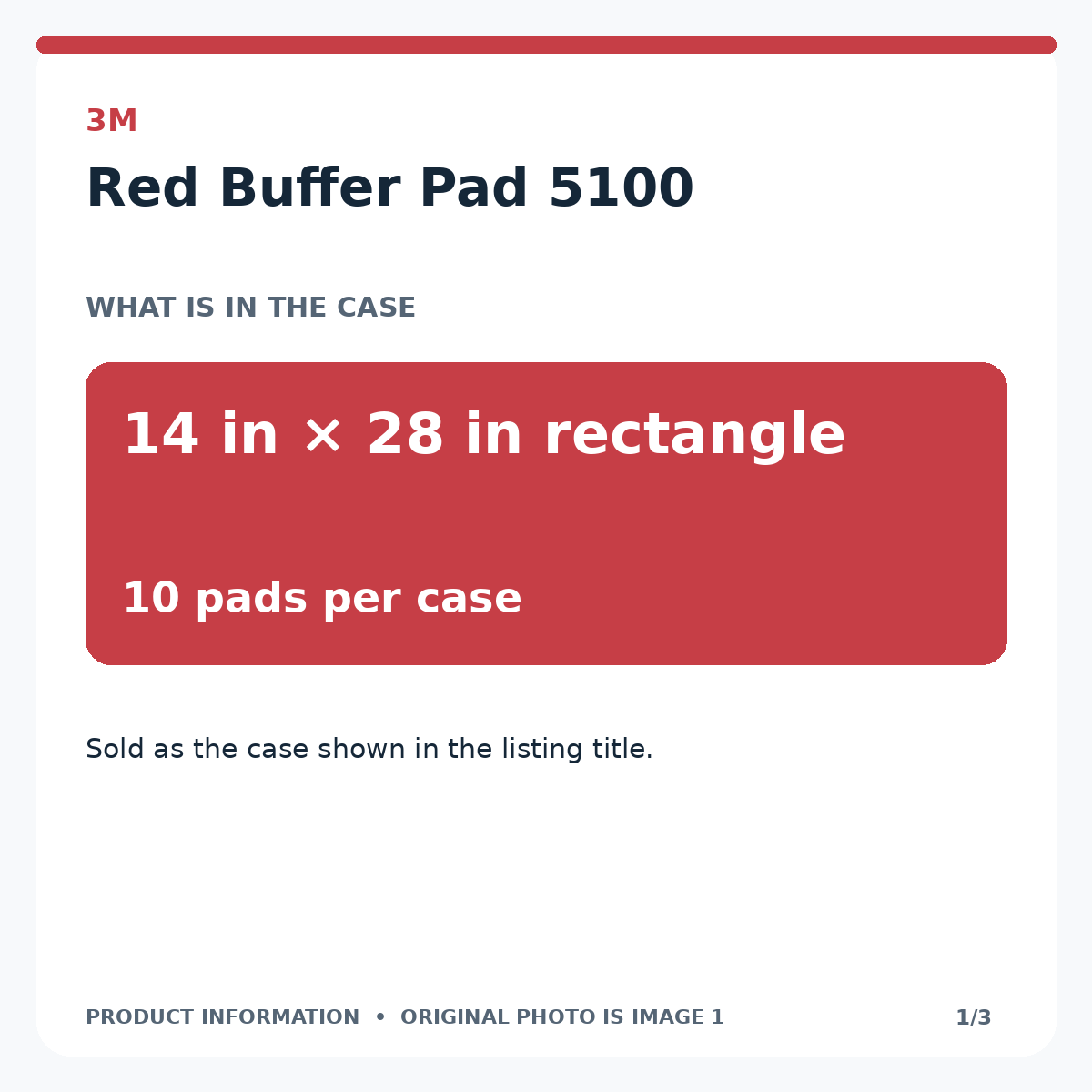 Product information graphic 1 of 3 for 266072: selling unit and case quantity. Original product photo is image 1.