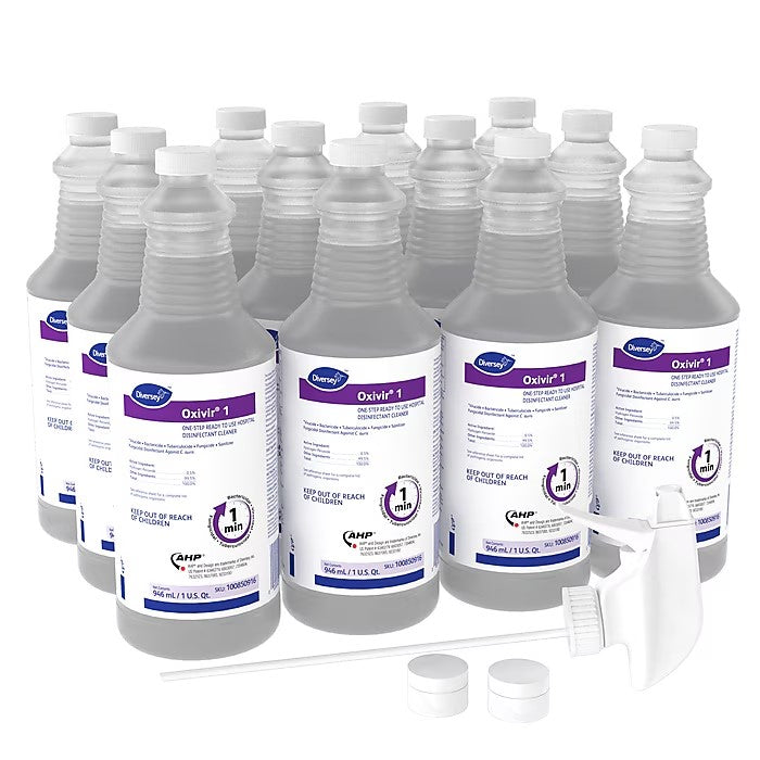 Diversey Oxivir 1 RTU Disinfectant Cleaner, 32 oz, 12/Case — product photo
