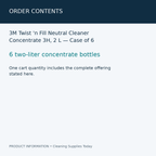 3M Twist 'n Fill Neutral Cleaner Concentrate 3H, 2 L — Case of 6 — order contents information card