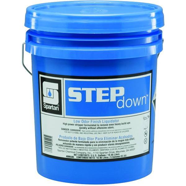 Spartan Step Down low-odor floor finish remover, manufacturer 006505, five-gallon pail