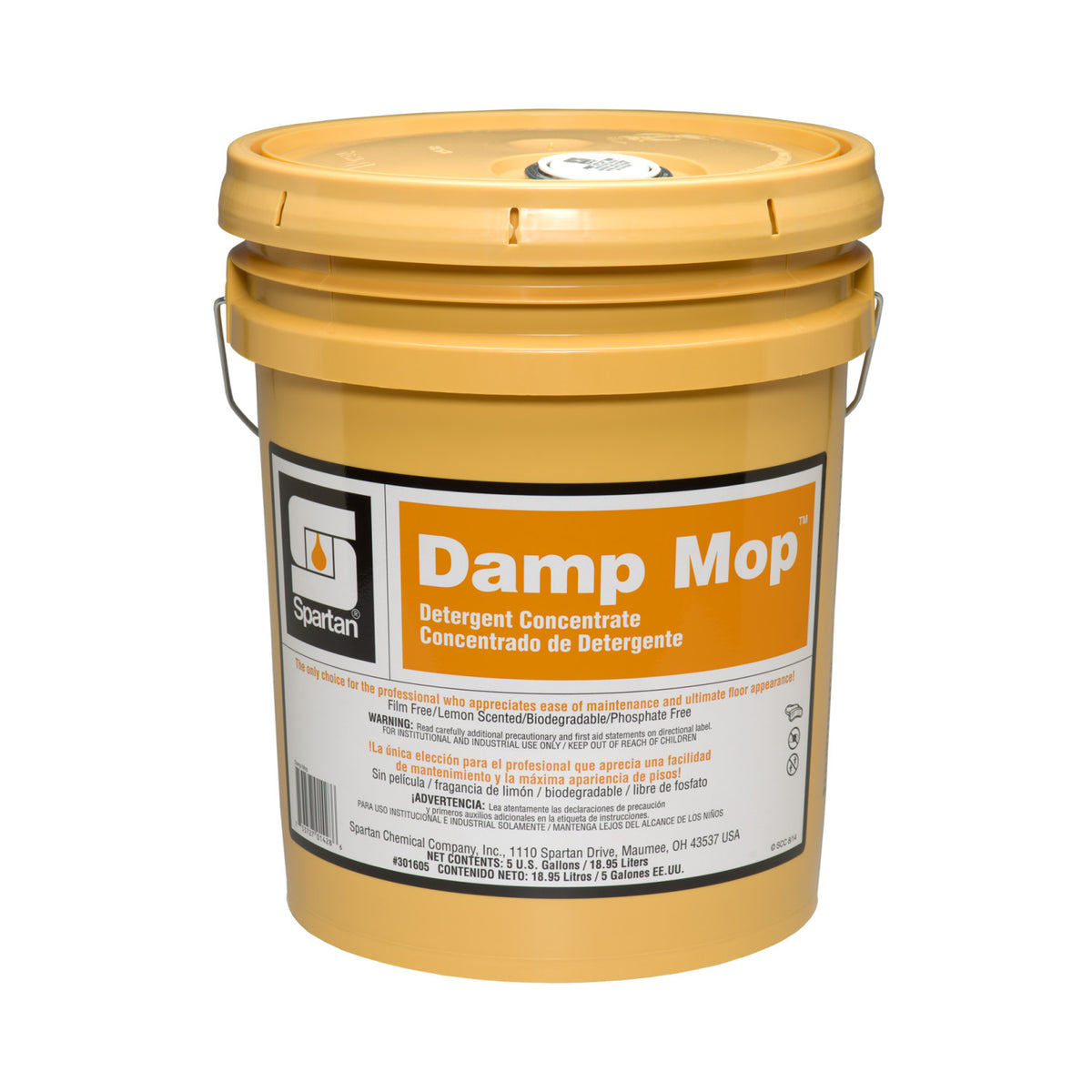 Spartan Damp Mop Lemon floor cleaner concentrate, 5-gallon pail; offer includes two pails