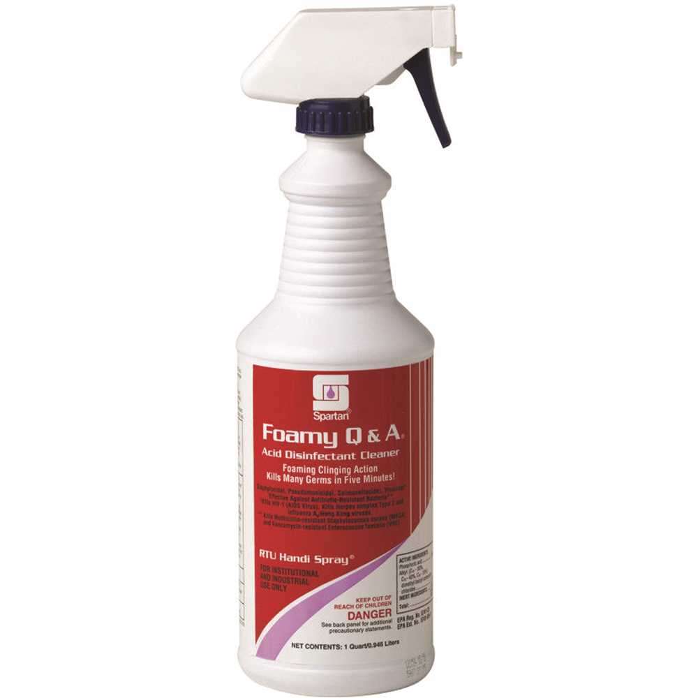 Spartan Foamy Q&A Disinfectant Cleaner, 1 Qt, 12/Case – MPN 320003