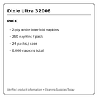 Dixie Ultra 32006 pack quantity information