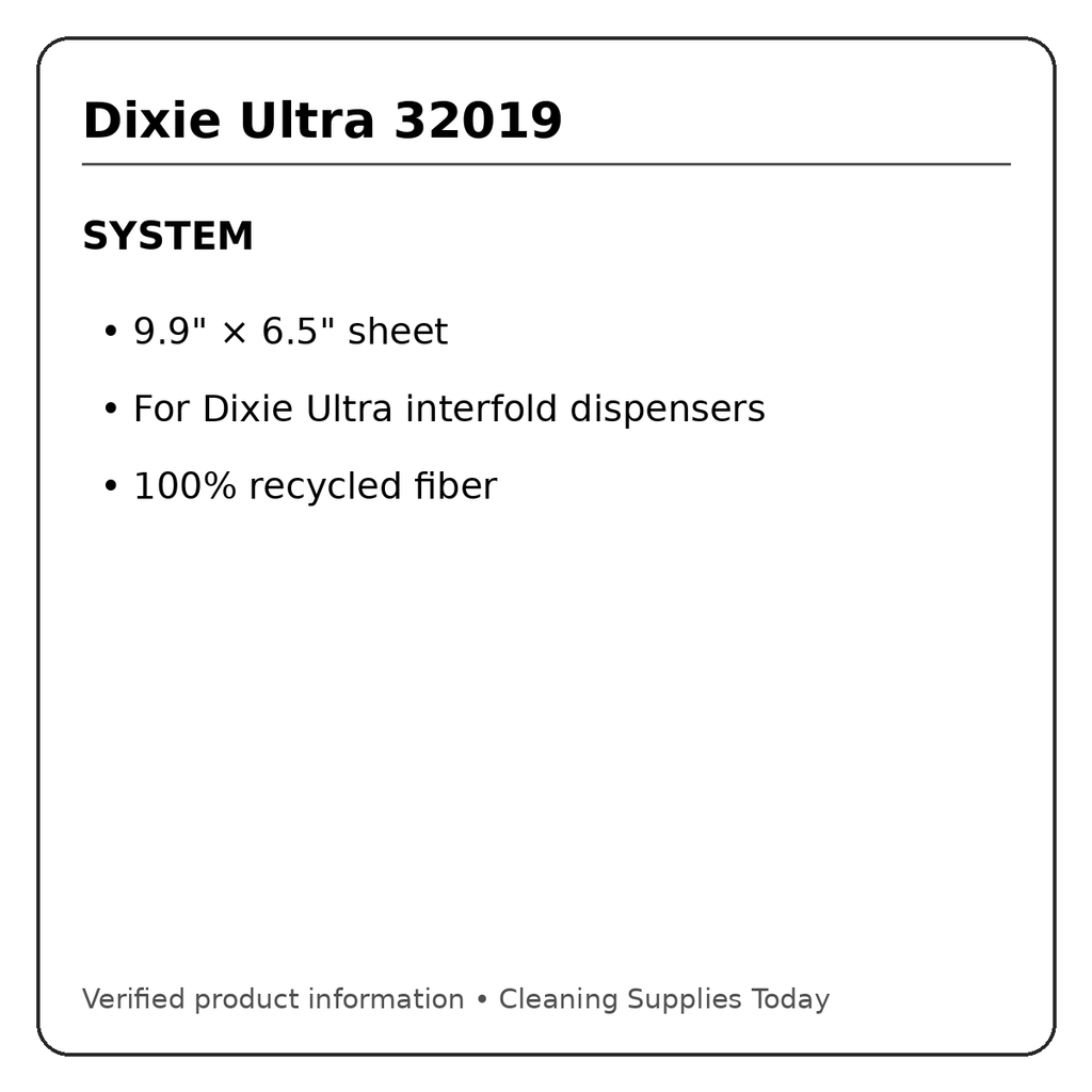 Dixie Ultra 32019 dispenser compatibility information