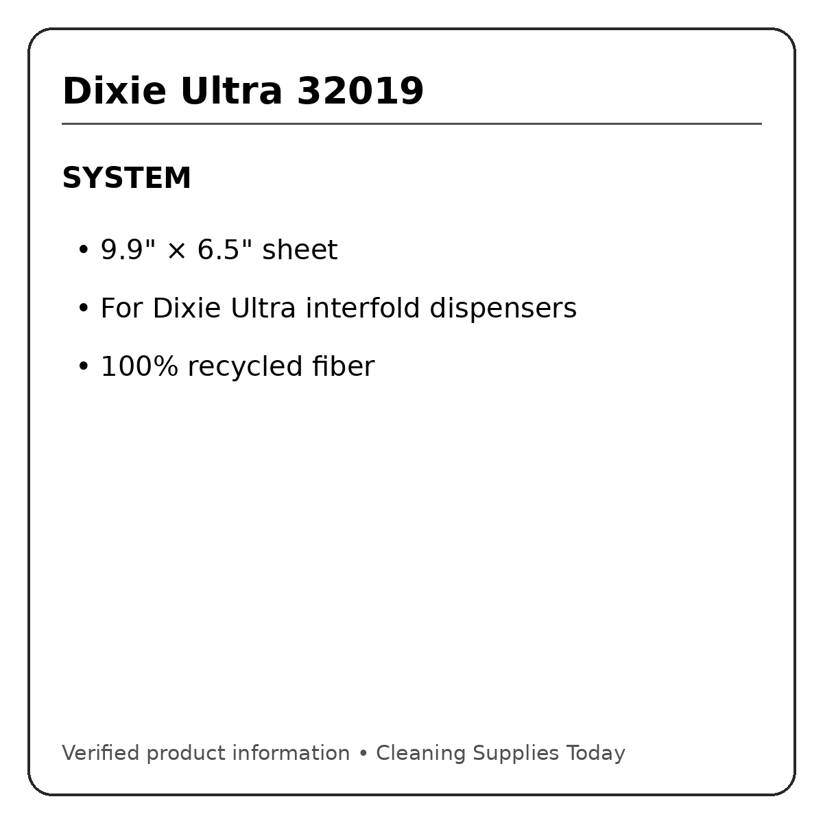 Dixie Ultra 32019 dispenser compatibility information