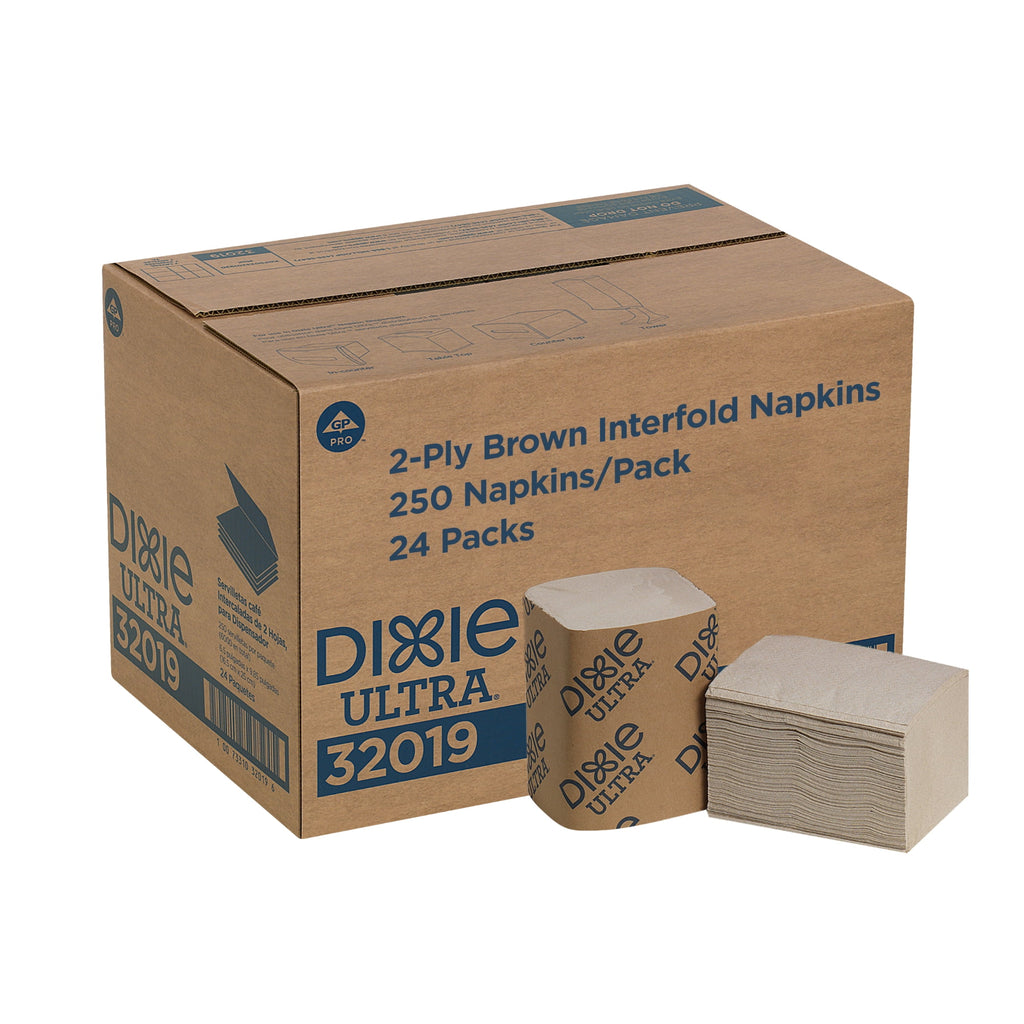 Dixie Ultra 32019 brown interfold napkins, 6000 per case
