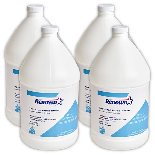 Renown Floor Ice Melt Residue Remover, one-gallon bottle; case listing supplies eight bottles