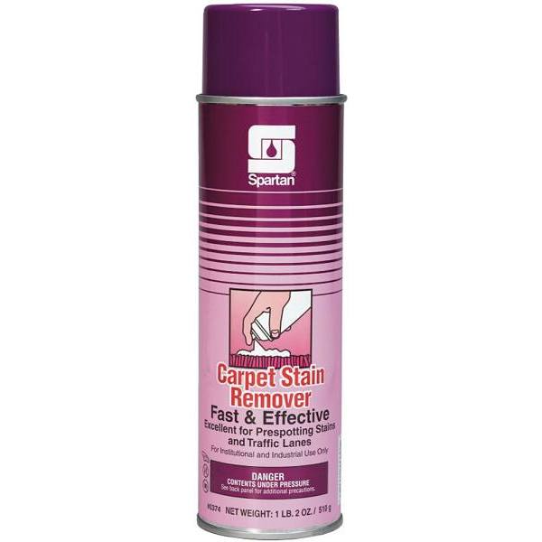 Spartan Carpet Stain Remover, 18-ounce aerosol can; listing supplies a case of 12
