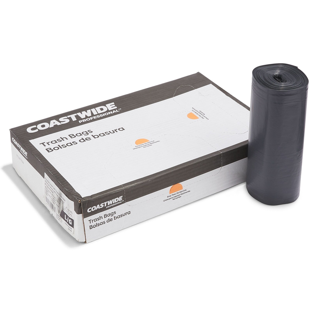 Coastwide Professional 40–45 Gallon Black Trash Bags, 1.5 Mil, 100/Case – CW25532 — product view