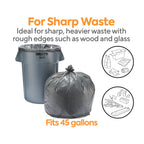 Coastwide Professional 40–45 Gallon Black Trash Bags, 1.5 Mil, 100/Case – CW25532 — receptacle fit and waste suitability