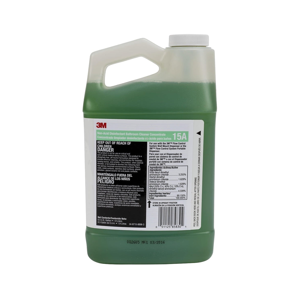 3M 15A 0.5 gallon concentrate bottle product label